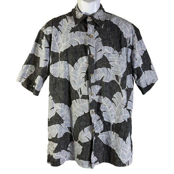 Cooke Street Other - Cooke Street Button Down Mens Large Grey Tropical Banana Leaf‎ Aloha